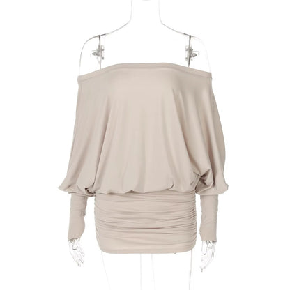 Women’s Off-Shoulder Ruched Mini Dress