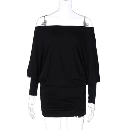 Women’s Off-Shoulder Ruched Mini Dress