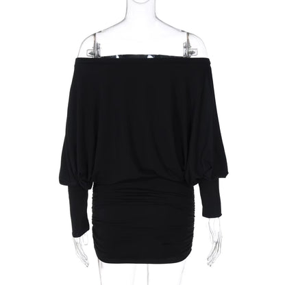 Women’s Off-Shoulder Ruched Mini Dress